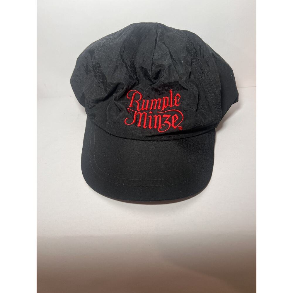 Vtg Rumple Minze Snapback Hat Cap Trucker Black Nylon Embroidered Liquor Unworn